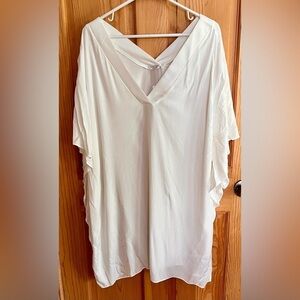 Ekouaer White Women's Top Size Medium Loungewear Bathing Suit Cover Beach New